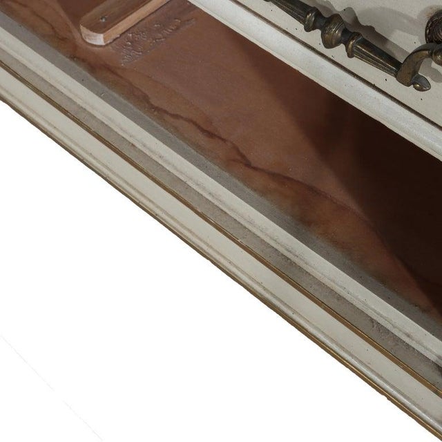 Vintage French Louis XVI Vitrine With 2-Drawers & Gilt Trim C1950 For Sale - Image 6 of 12