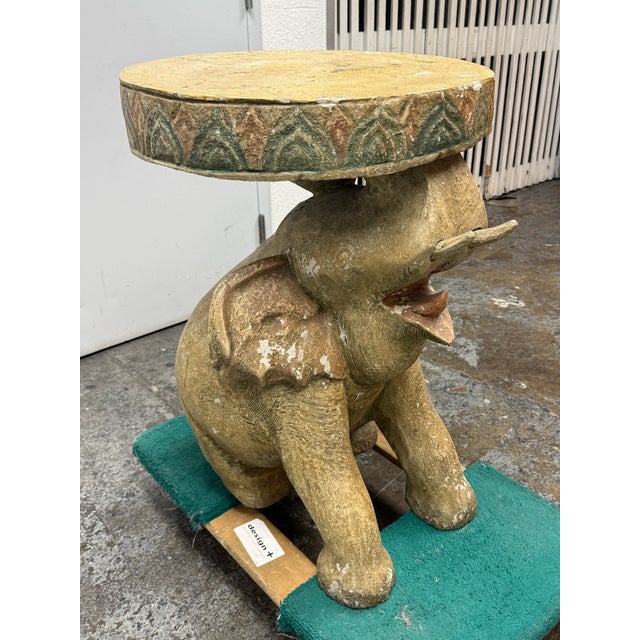 Elephant Pedestal Side Table, Vintage For Sale - Image 4 of 13