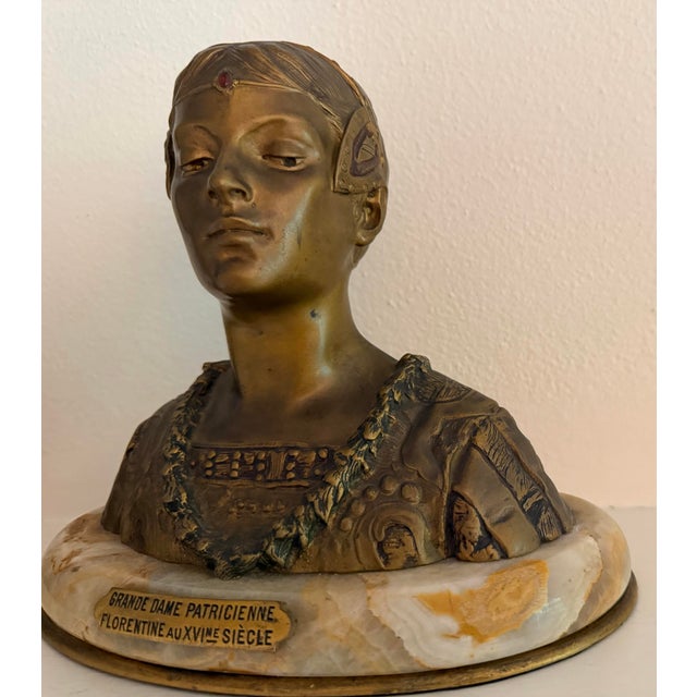 Wonderful bronze bust entitled “Grand Patricienne Florentine” by Roland Granda-Colombo. It is a beautiful representation...