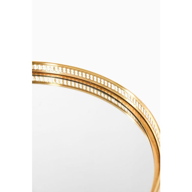 Metal Side / Cocktail Tables in Brass and Circular Mirror Glass Tops, 1940s, Set of 2 For Sale - Image 7 of 9