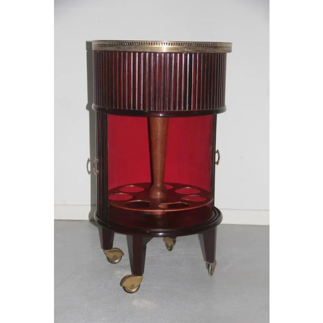1960s Mid-Century Mahogany & Brass Swivel Trolley, 1960s For Sale - Image 5 of 9