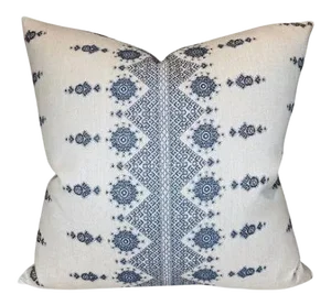 Carmania Woven Pillow Cover in Indigo, Indoor Outdoor Pillow