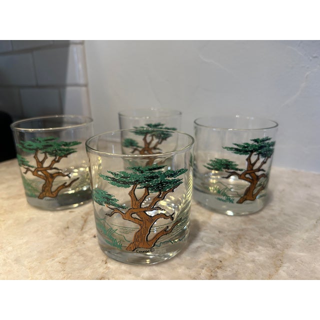 Glass Vintage Couroc of Monterey Cypress Old Fashioned Glasses – Set of 4 For Sale - Image 7 of 8