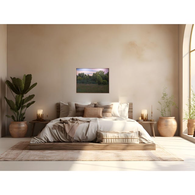 Where Evening Rests by Michael Magrin | Oil on Canvas Landscape With Trees at Dusk For Sale - Image 12 of 14