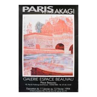 1994 French Exhibition Poster, Paris Vu Par Akagi, Galerie Espace Beauvau For Sale