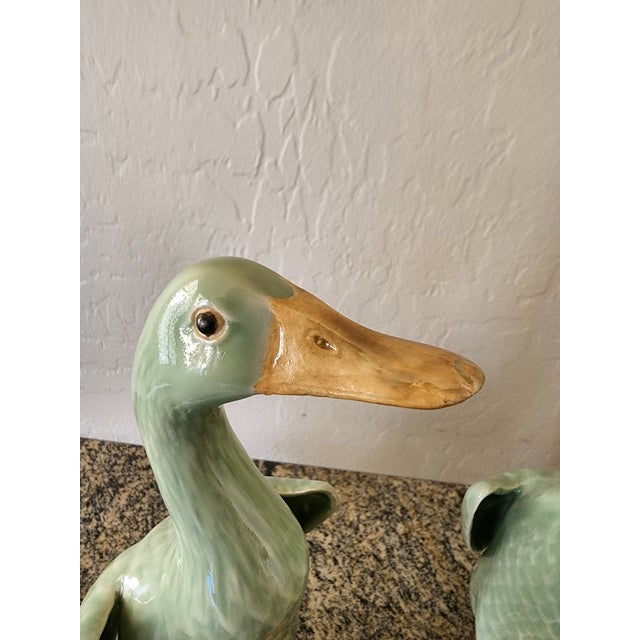 Vintage Chinese Celadon Glazed Ceramic Ducks, a Pair For Sale In Phoenix - Image 6 of 12