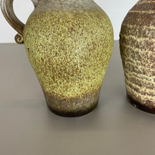 Ceramic Pottery Fat Lava Vases from Scheurich, Germany, 1970s, Set of 2 For Sale - Image 7 of 18