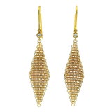 1980s Pair of Elsa Peretti for Tiffany & Co. 18k Gold Mesh Diamond Drop Earrings For Sale