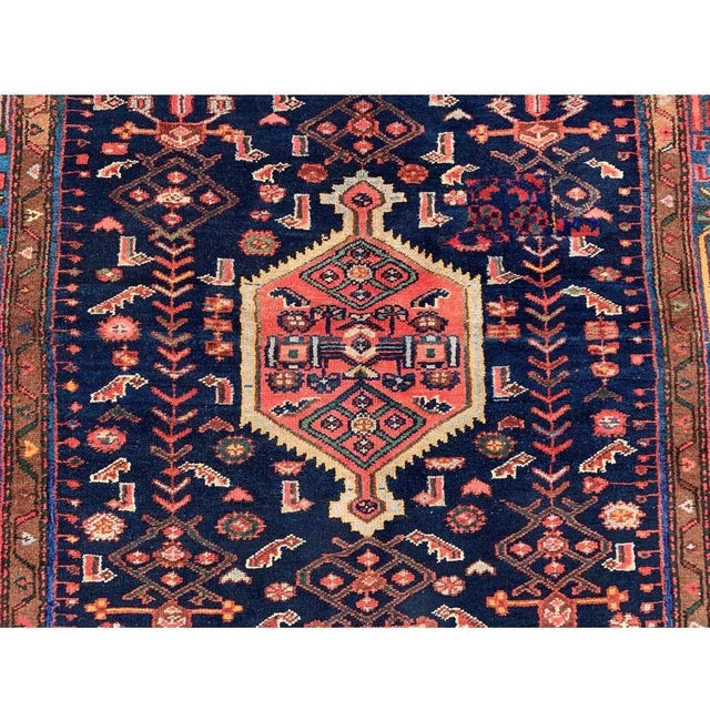 1980s Authentic Hand Knotted Antique Hamidoun Wool Area Rug 6.3 X 3.10 Ft For Sale - Image 5 of 11