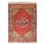 Antique Turkish Medallion Oushak Rug in Red, Green and Blue 6'0 X 8'6 For Sale
