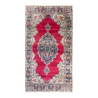 Antique Persian Laver Kerman Rug, 4' X 7'2" For Sale