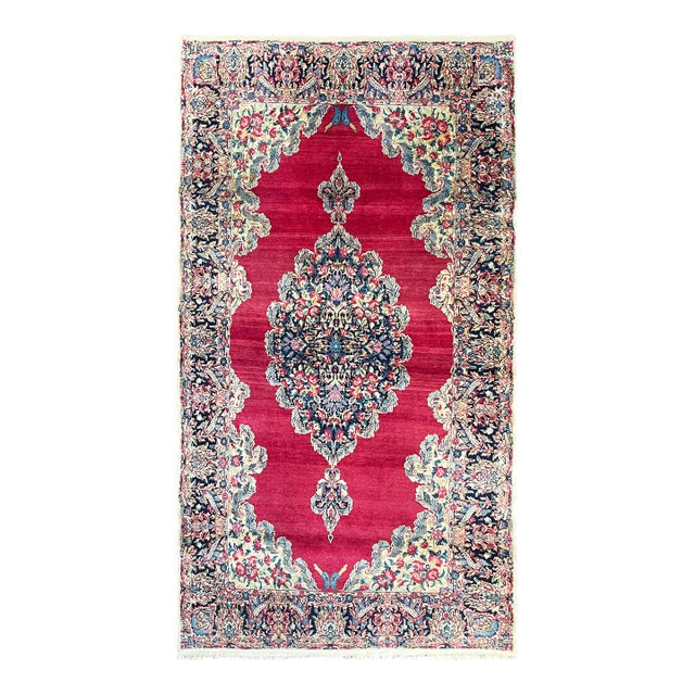 Antique Persian Laver Kerman Rug, 4' X 7'2" For Sale