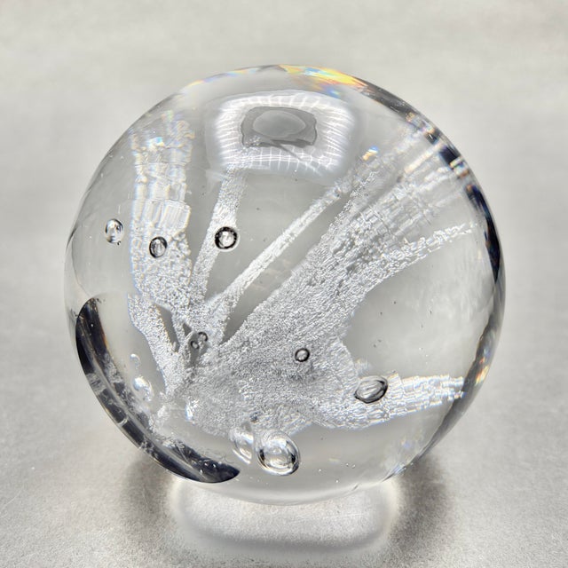 Vintage Kosta Sweden Vicke Lindstrand Mykene Crystal Paperweight For Sale In New York - Image 6 of 8