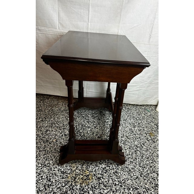 Ethan Allen Mahogany Nesting Tables For Sale In Detroit - Image 6 of 7