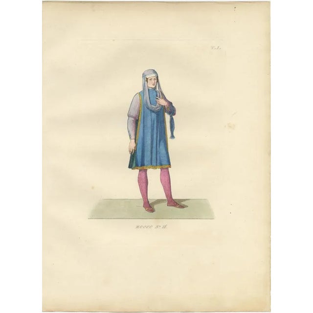 Paper Renaissance Italian Costumes, 1845, Paper, Set of 3 For Sale - Image 7 of 10