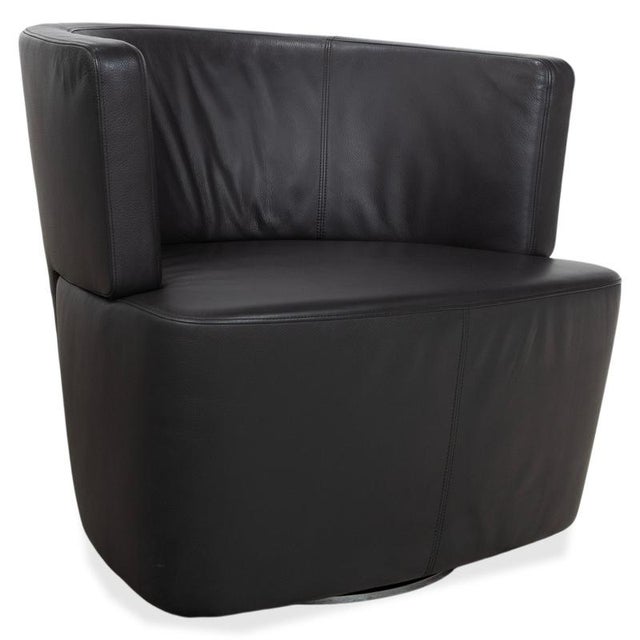 Ishino Swivel Lounge Chair in Anthracite Leather from Walter Knoll / Wilhelm Knoll For Sale - Image 15 of 15