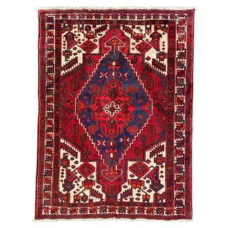 Vintage Rustic Wool Hamadan Rug, 1950s For Sale