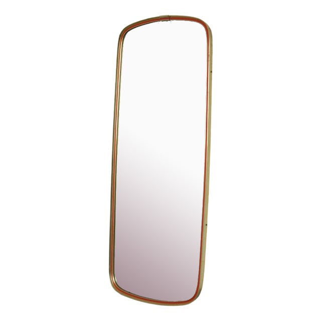 Mid-Century Gold and Red Mirror, 1960s For Sale