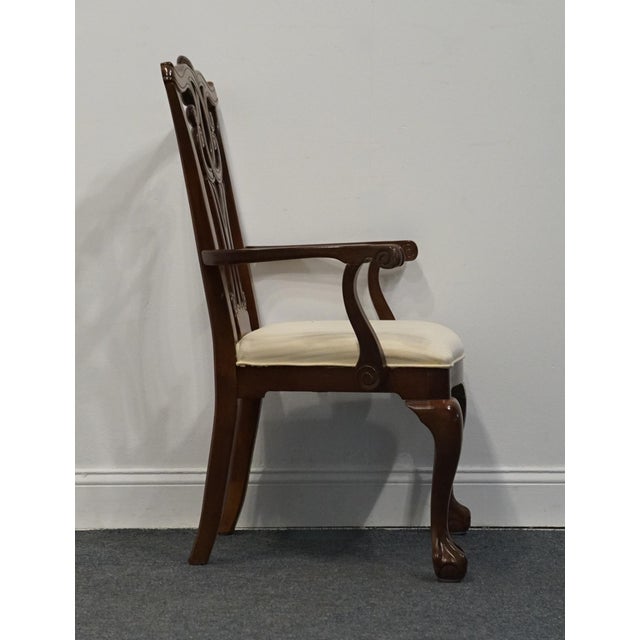 Wood Universal Furniture Mahogany Contemporary Traditional Chippendale Style Dining Arm Chair For Sale - Image 7 of 10