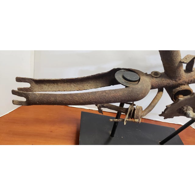 Vintage 1940s-50's Bicycle Sculpture With Stand For Sale - Image 9 of 11