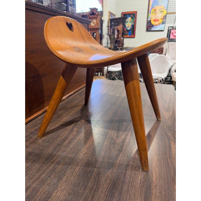 Edward Wormley Attributed to Dunbar Heart Stool by Edward Wormley For Sale - Image 4 of 5