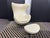 Egg Swivel Armchair in Ivory White Leather and Metal. 1970s, Set of 2 For Sale - Image 3 of 6