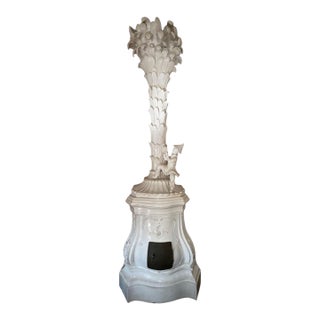 Italian Glazed Terracotta Palm Tree and Chinoiserie Stove For Sale