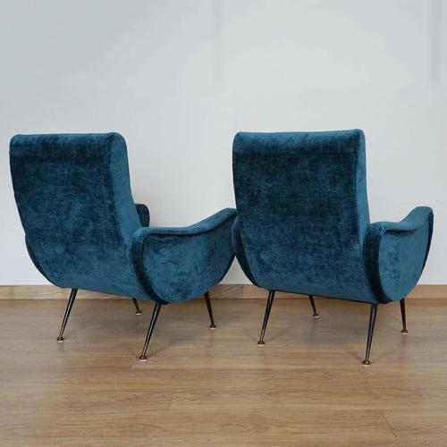 Mid-Century Armchairs attributed to Marco Zanuso, 1950s, Set of 2 For Sale - Image 3 of 9