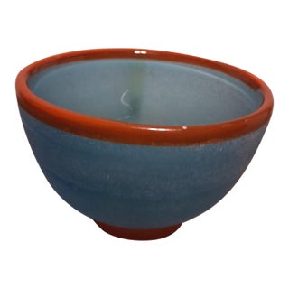 1980s Stunning Franco Moretti Art Slavo Bowl Singed With Foil Sticker For Sale