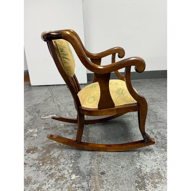 Empire Style Wood Rocking Armchair, Vintage For Sale In San Francisco - Image 6 of 12
