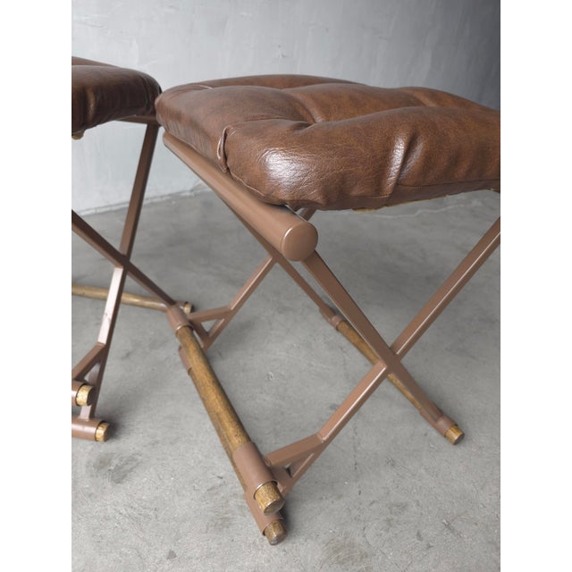 Brown Pair of 1970's Counter Stools After Cleo Baldon For Sale - Image 8 of 11