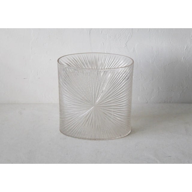 Sally Designs Style Oval Textured Lucite Acrylic Waste Basket, good vintage condition, minor wear