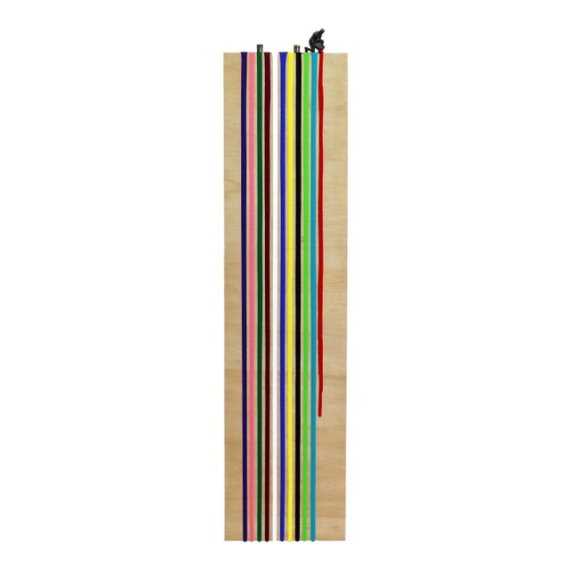 Wood Drip III - Original Contemporary Rainbow Drip Sculptural Mixed Media Wall Art For Sale