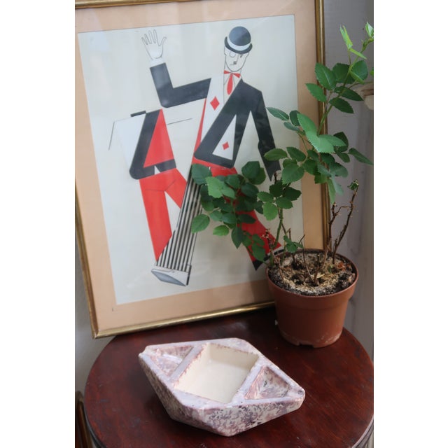 Ceramic French Modernist Ceramic Ashtray From the 50s/60s in Mottled, Cloudy Ceramic. For Sale - Image 7 of 8