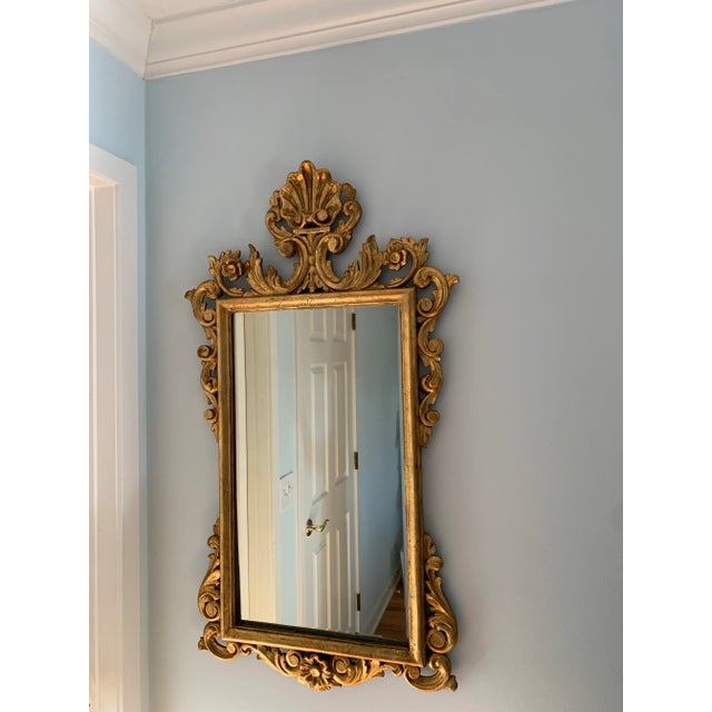 19th Century Antique 1890s Ornate Carved Giltwood Mirror For Sale - Image 5 of 5