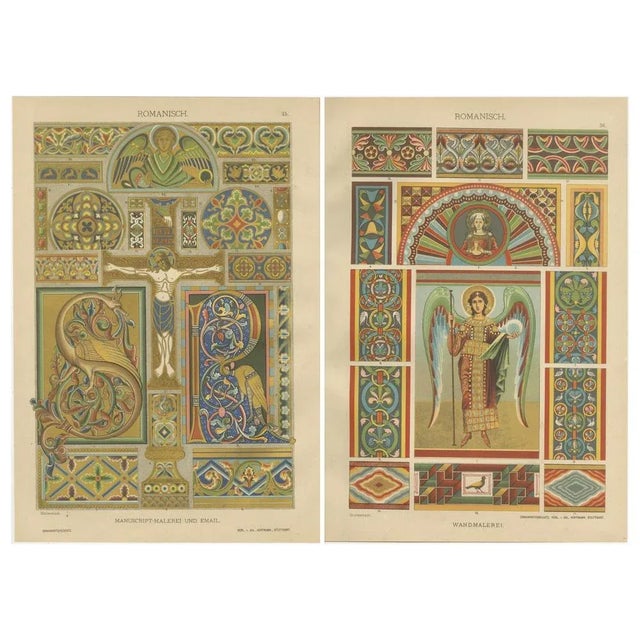 H. Dolmetsch, Manuscript and Mural Designs, 1887, Paper, Set of 2 For Sale - Image 10 of 11