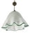Milk and Green Murano Glass Fazzoletto Pendant in the style of Venini, 1970s. For Sale