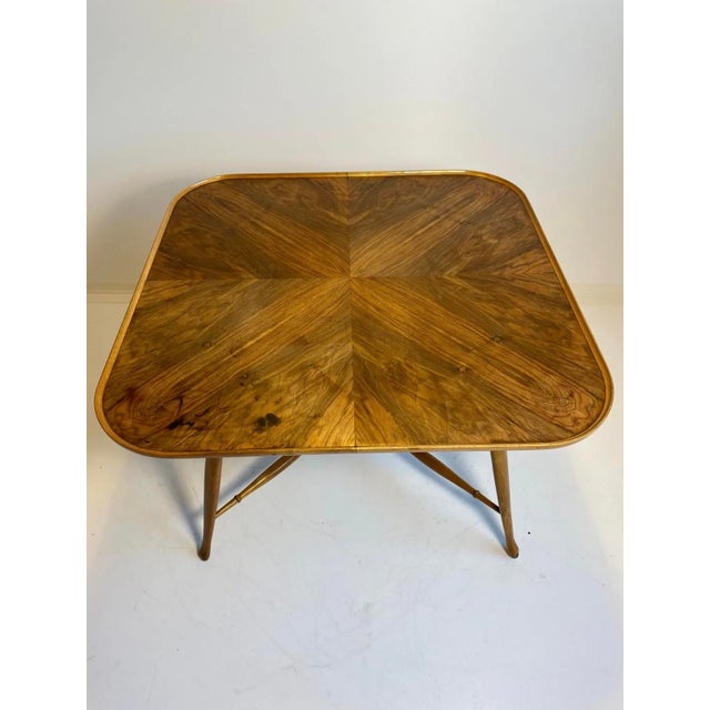 Coffee table made of Brazilian pine and ipe veneer By Giuseppe Scapinelli Superb, delicate craftsmanship The legs have a...