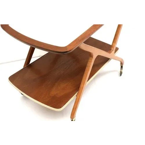 Vintage Italian serving trolley by Cesare Lacca from the 1950s. Dimensions: Width: 86 cm Depth: 47.7 cm Height: 65 cm