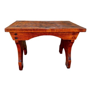 Vintage 20th Century Handmade Solid Wood Milking Stool For Sale