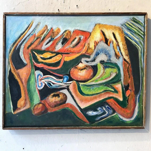 Mid-Century Abstract Still Life Painting For Sale - Image 13 of 13