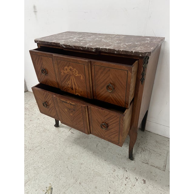 Marquetry Chest of Drawers with Projecting Top For Sale - Image 13 of 18