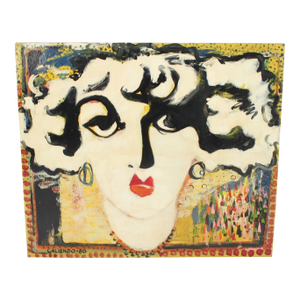Single Vintage Alfonso Caliendo Original Pop Art Painting on Board #35 Abstract