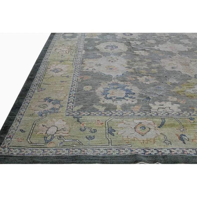Handwoven Persian Oushak Area Rug 13’4″ X 19’3″ For Sale - Image 11 of 13