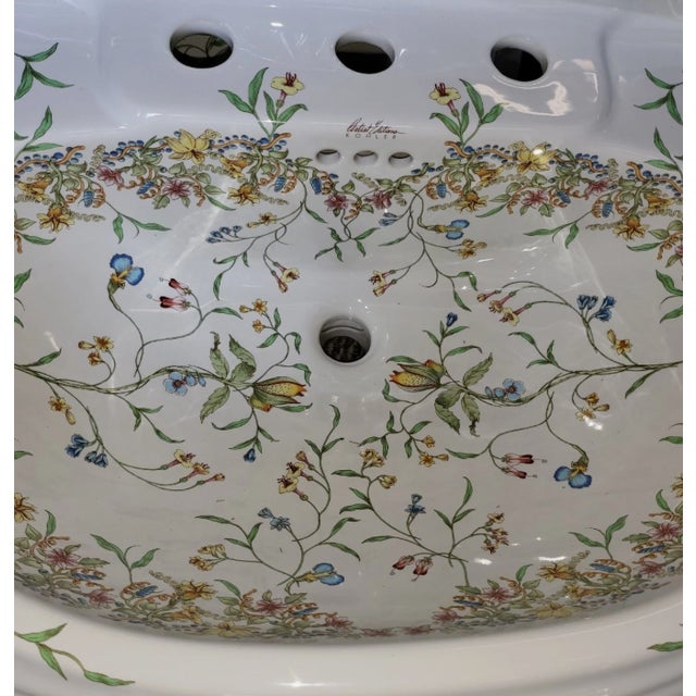 Ceramic Kohler Artist Edition Garland White Drop-in Oval Traditional Bathroom Sink For Sale - Image 7 of 7