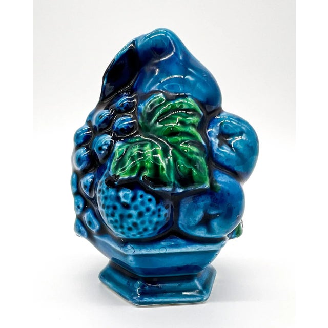 Ceramic 1960’s Inarco Blue Mood Indigo Fruit Topiary Salt and Pepper Shakers For Sale - Image 7 of 8