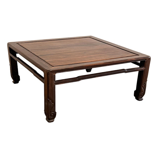 Antique Japanese Rosewood Zataku Low Table With Carved Legs, Meiji/Taisho Era For Sale