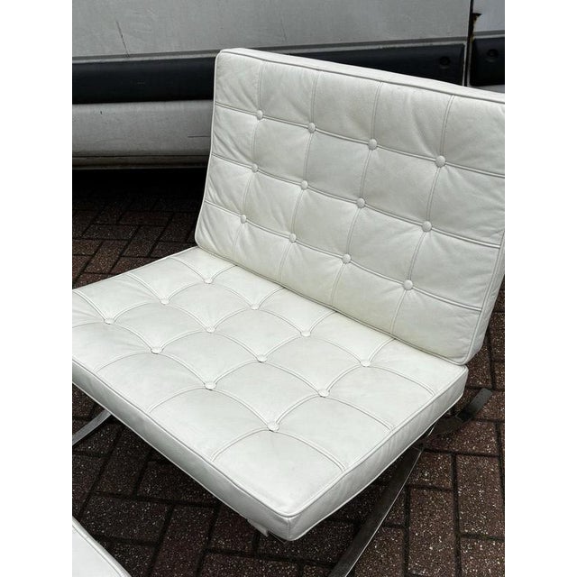 Animal Skin Set of Barcelona Chair and Ottoman For Sale - Image 7 of 17