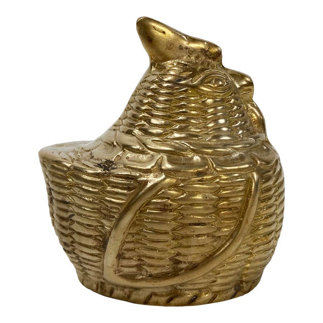 Vintage Brass Chicken Hen Paper Weight For Sale