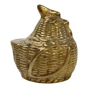 Vintage Brass Chicken Hen Paper Weight